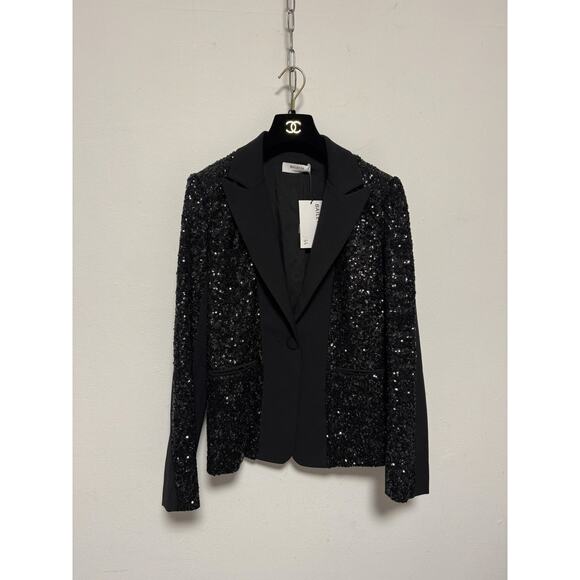 Bailey 44 Blazer Womens 2 Black Brooke Sequin Single Button Evening 410-5435 - Picture 3 of 13